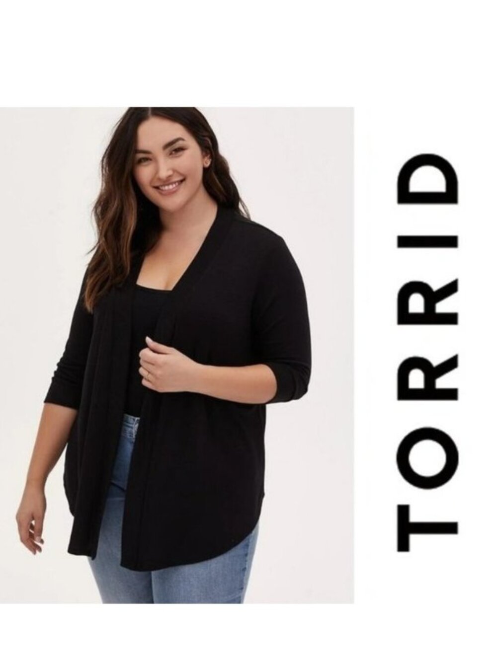 Torrid | Black Open Front Button Cardigan | Size 2